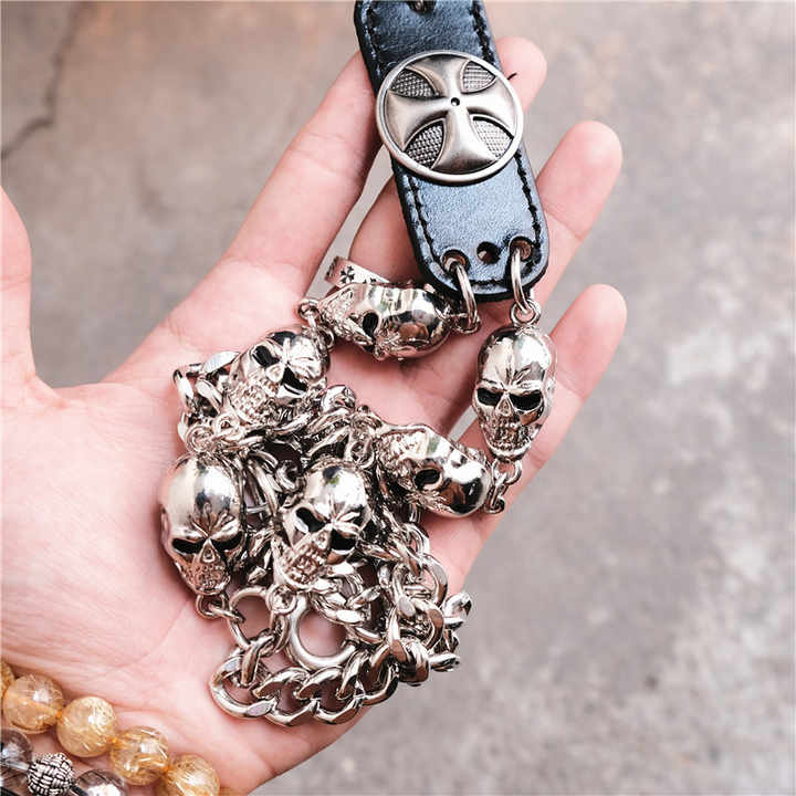 New Hip Hop Western Punk Wallet Chain Gothic Chunky Trouser Pants Chains Halloween Metal Heavy Duty Jean Pocket Skull Chains - 图片 4