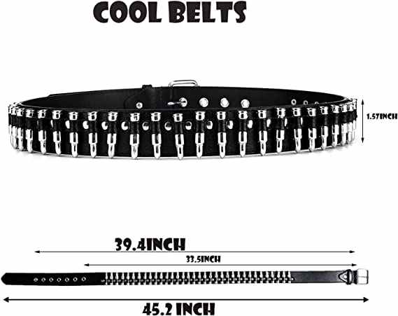 Custom Metal Punk Rock Rivet Belt With Bright Pyramid Studded Personalized Black PU Leather Belts for Hip Hop Women Men Jeans - 图片 2