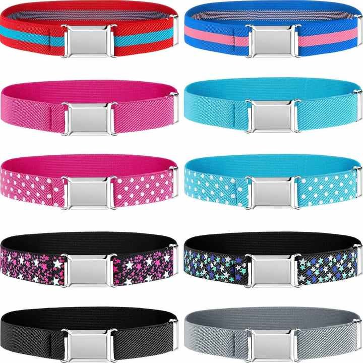 Hot Sale Clasp Elastic Strength Knitted Belts With Snaps Buckle for Kids Toddlers Adjustable Buckle School Belts for Kids