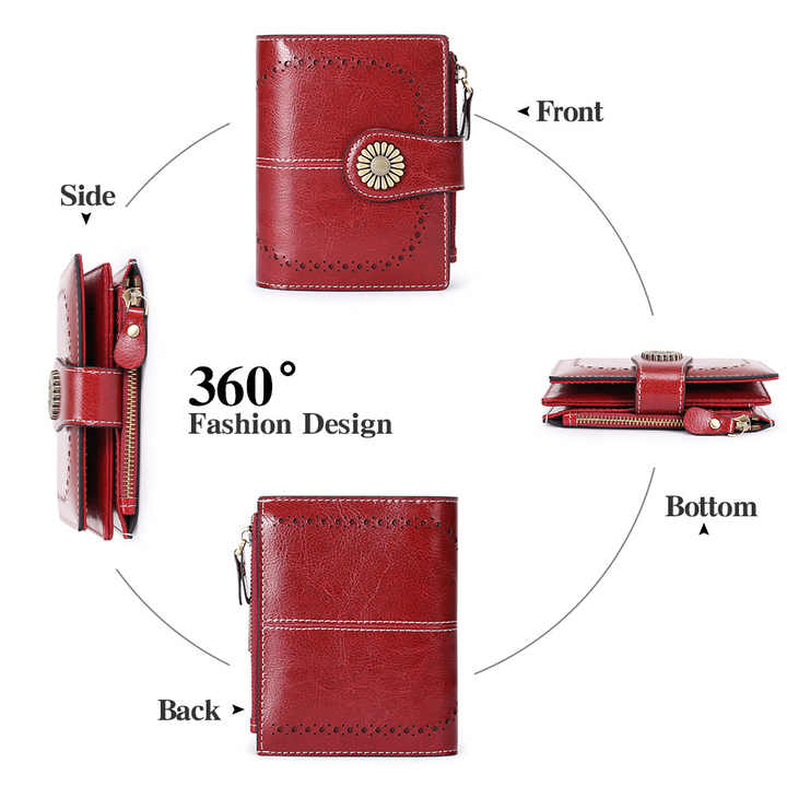 Wholesale Small Leather Wallet Genuine Leather Purse Leather Coin Purse Card Women Wallet Woman Wallet - 图片 5