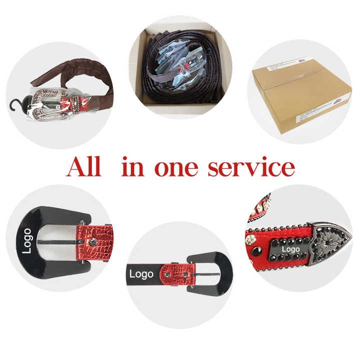 Manufacture Wholesale New Designer PU Leather Belts Shiny Big Buckle BB Simon Studded Red Diamond Crystal Rhinestone Belt - 图片 4