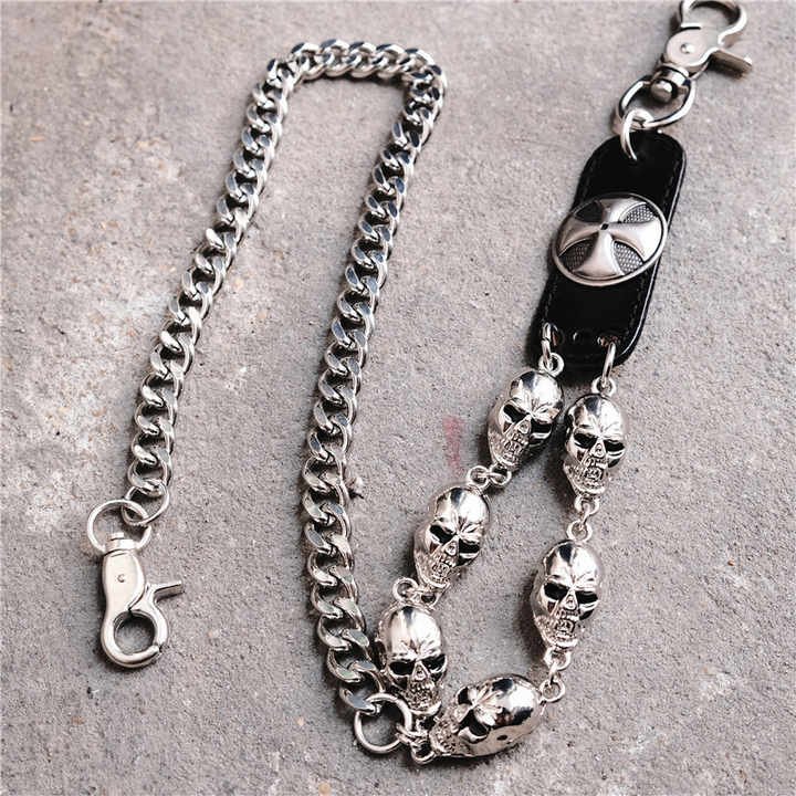 Hip Hop Biker Wallet Chain Western Heavy Duty Pants Keychain Manufacture Wholesale Metal Chunky Bullet Jeans Pocket Chains Belt - 图片 6
