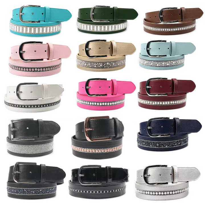 Skinny Faux Leather Equestrian Riding Waist Belts Pin Buckle PU Leather Strap Studded Horse Riding Belt for Women Pants Dresses - 图片 6