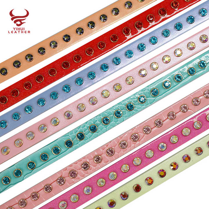 Designer New Crystal Leather Girls Chains Belts studded Rhinestone Belt Heart Buckle Colorful Leather Big Diamond Belts for Kids - 图片 2