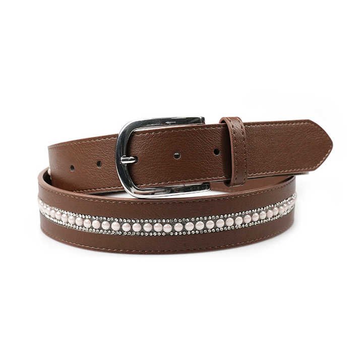 Skinny Faux Leather Equestrian Riding Waist Belts Pin Buckle PU Leather Strap Studded Horse Riding Belt for Women Pants Dresses - 图片 3