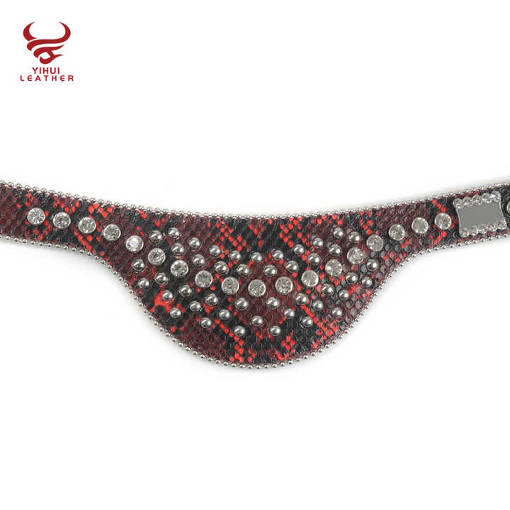 Custom Luxury Crystal Cat Collar Dog Saliva Towel Designer Diamond Pet Belt PU Leather Red Rhinestone Pet Dog Collars - 图片 5