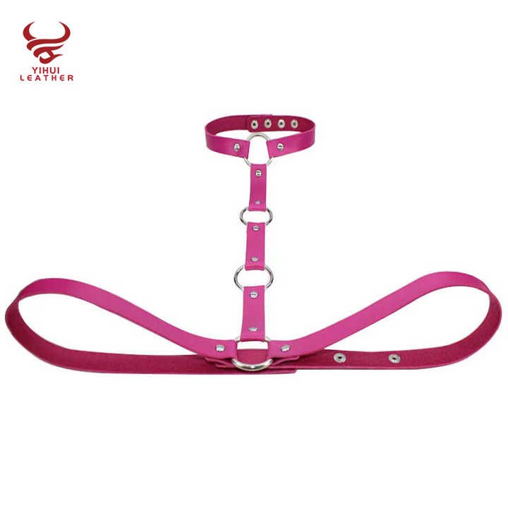 Wholesale Sexy Bondage Belt Leather Choker Necklace Body Harness Chastity Belt Leather Sex Products SM Sex PU Leatherbody Chains - 图片 5