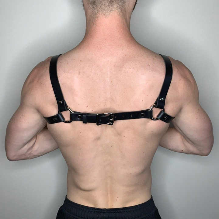 Leather Body Harness Men Pu Leather Chest Harness Belt Adjustable Sex SM Bondage Fetish - 图片 3