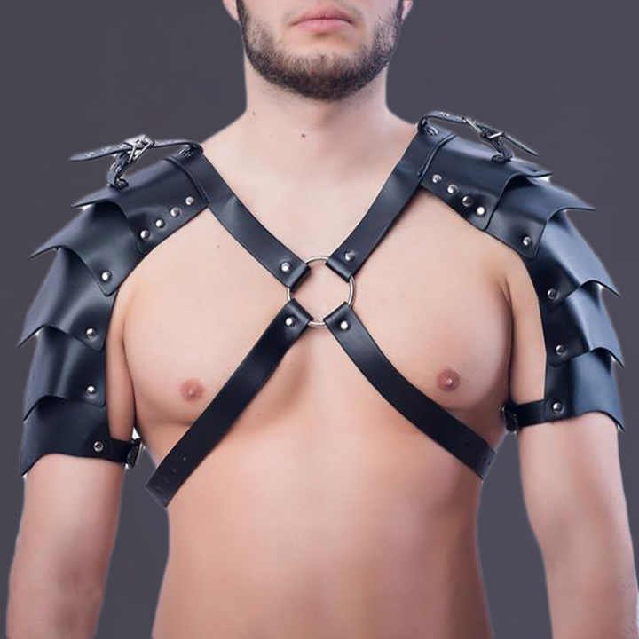 2023 New Fashion Sexy Black Bondage Chastity Belts Rave Costumes PU Leather Body Harness Belt for Man
