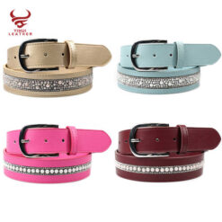 Skinny Faux Leather Equestrian Riding Waist Belts Pin Buckle PU Leather Strap Studded Horse Riding Belt for Women Pants Dresses