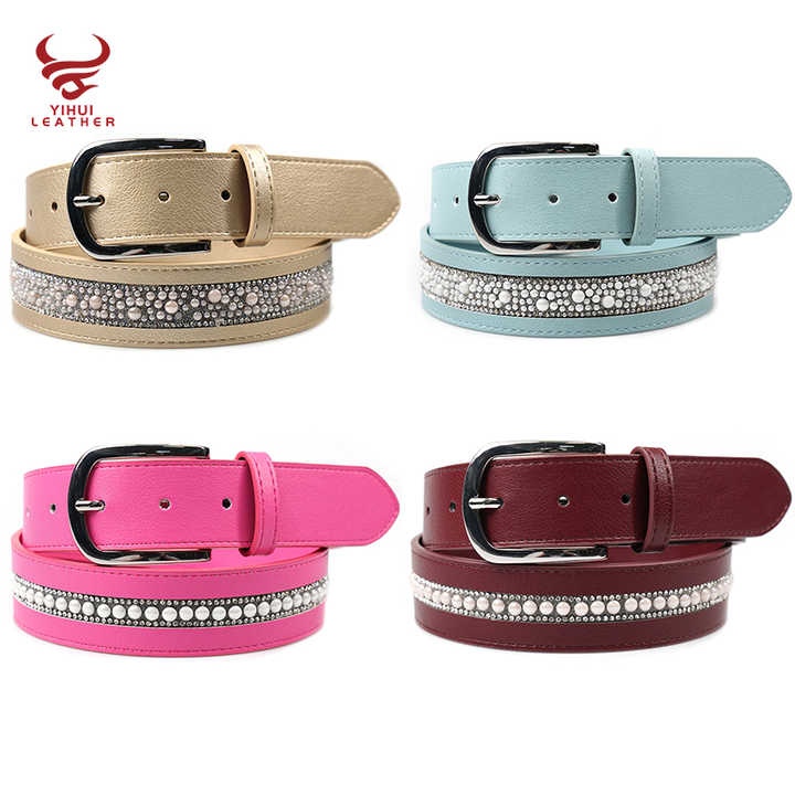 Skinny Faux Leather Equestrian Riding Waist Belts Pin Buckle PU Leather Strap Studded Horse Riding Belt for Women Pants Dresses