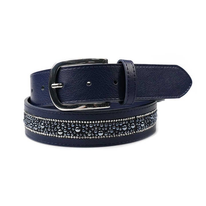Skinny Faux Leather Equestrian Riding Waist Belts Pin Buckle PU Leather Strap Studded Horse Riding Belt for Women Pants Dresses - 图片 4