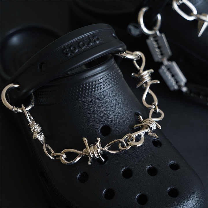 New Fashion Punk Gothic Chunky Decorative Shoes Chains Removable DIY Sandals Chains Funny Hole Shoes Metal Chain - 图片 6