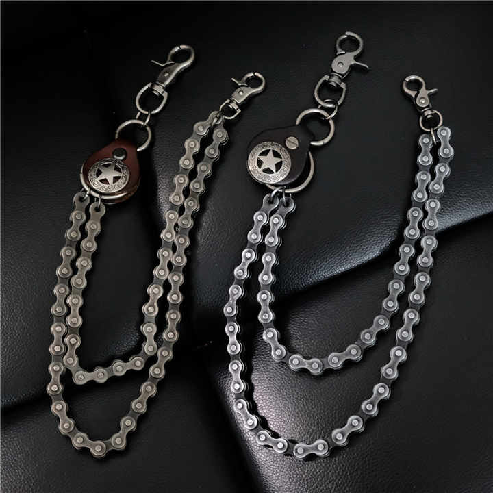 Hip Hop Biker Wallet Chain Western Heavy Duty Pants Keychain Manufacture Wholesale Metal Chunky Bullet Jeans Pocket Chains Belt