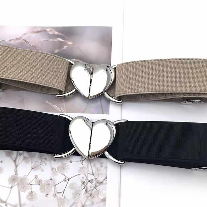 Designer Stretch Adjustable Belts for Girls Boys Back to School Supplies Heart Buckle Elastic Strength Belts for Kids Students - 图片 5