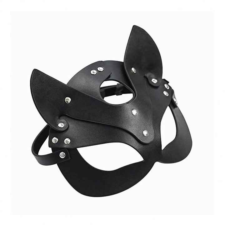 Adult Sex Products SM Sex Toy Bdsm Women Leather Eye Mask and Collar Catwoman Cosplay Adult Game Masquerade Party - 图片 4