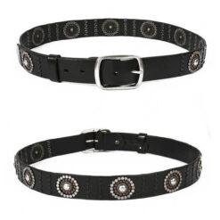 Wholesale Western Punk Retro Rivets Leather Belt With Square Pin Buckle New Trendy Goth Handmade Studded Rivet Unisex Jeans Belt