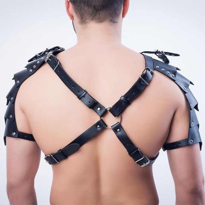 2023 New Fashion Sexy Black Bondage Chastity Belts Rave Costumes PU Leather Body Harness Belt for Man - 图片 2