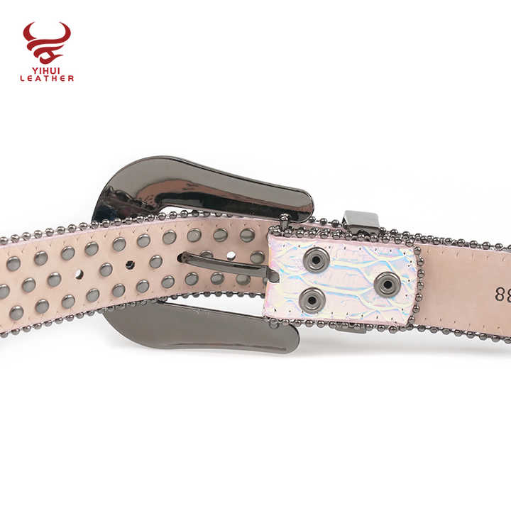 2021 New Arrival Famous Brands Cinturones Woman Belt PU Leather White Skull Rhinestone Belts - 图片 6