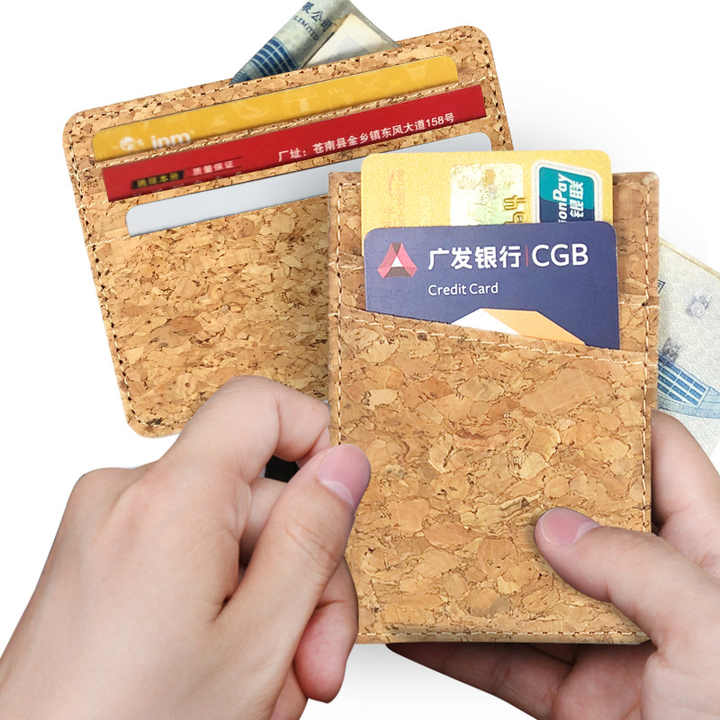 Custom Logo Leather Small Wallet Slim Minimalist Front Pocket Wallet Fashion RFID Blocking Faux Leather Mini Credit Card Holder - 图片 2