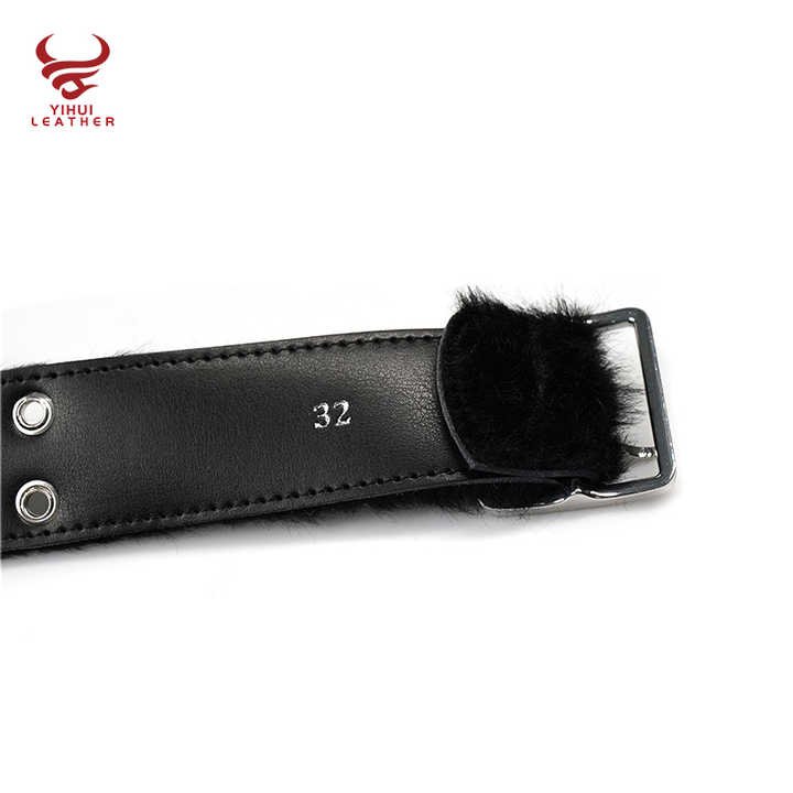 Wholesale Fancy Punk Faux Fur Leather Belt Men Double Pin Buckle studded Holes Black Horse Hair PU Leather Belt for Women - 图片 3