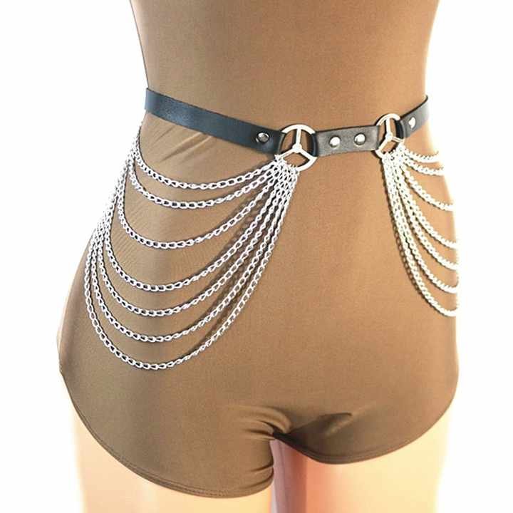 Erotic BDSM Sex Toys for Couples Leather Leg Bondage Body Harness Lingerie Goth Belt for Women - 图片 3