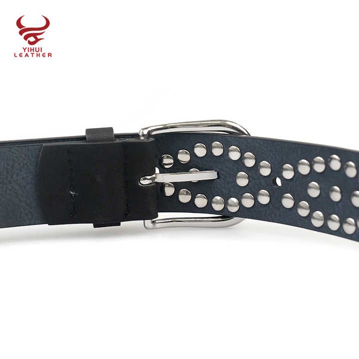 Western Handmade Pin Buckle Vintage Concho Belt Women Wholesale Western Faux Leather Retro Studded Turquoise Stones Jeans Belt - 图片 6