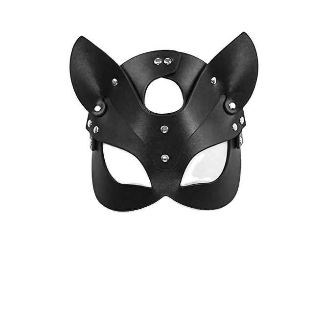 Adult Sex Products SM Sex Toy Bdsm Women Leather Eye Mask and Collar Catwoman Cosplay Adult Game Masquerade Party - 图片 2