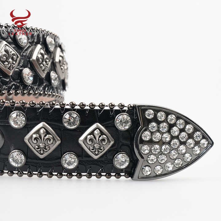 Custom 2025 New Designer Pin Buckle Diamond Belts Bling Bling Rhinestone Pants Belt for Women Crystal Studded Cross Rivets Belts - 图片 3