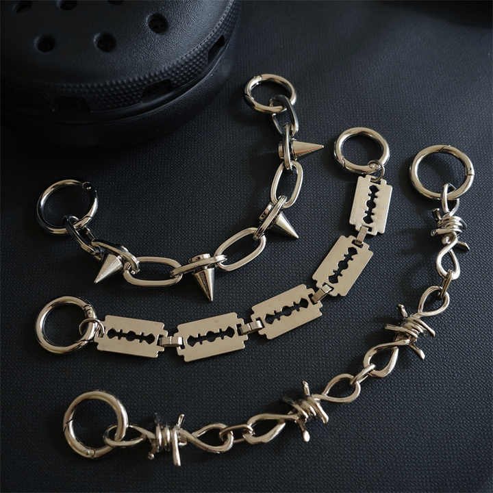 New Fashion Punk Gothic Chunky Decorative Shoes Chains Removable DIY Sandals Chains Funny Hole Shoes Metal Chain - 图片 4