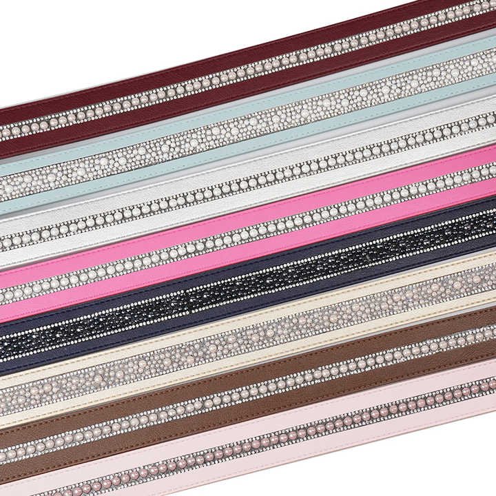 Skinny Faux Leather Equestrian Riding Waist Belts Pin Buckle PU Leather Strap Studded Horse Riding Belt for Women Pants Dresses - 图片 2