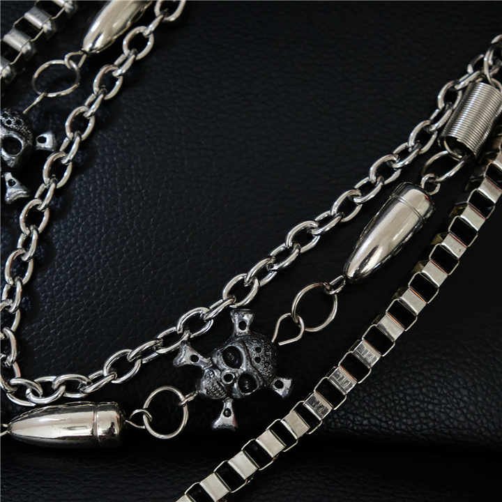Key Chains for Hip Hop Rock Jean Gothic Cool Western Trousers Pocket Belt Biker Skull Wallet Chains Pants Chain for Men Women - 图片 3