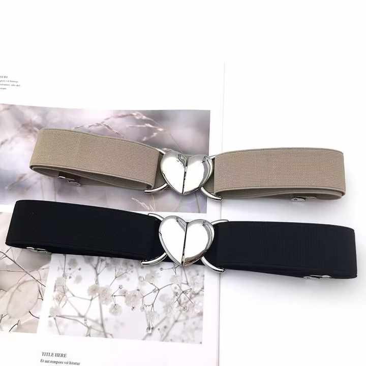 Designer Stretch Adjustable Belts for Girls Boys Back to School Supplies Heart Buckle Elastic Strength Belts for Kids Students - 图片 3