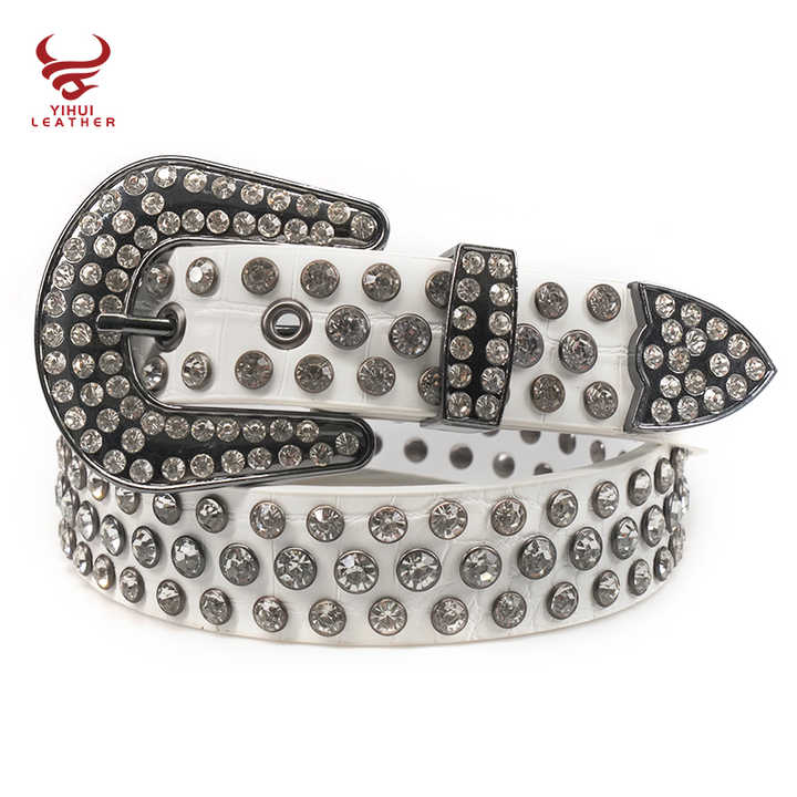 Factory Original Purple Color Rhinestone Kids Belts Fashionable Western Shiny Buckle Bb Simon Children Belt - 图片 6