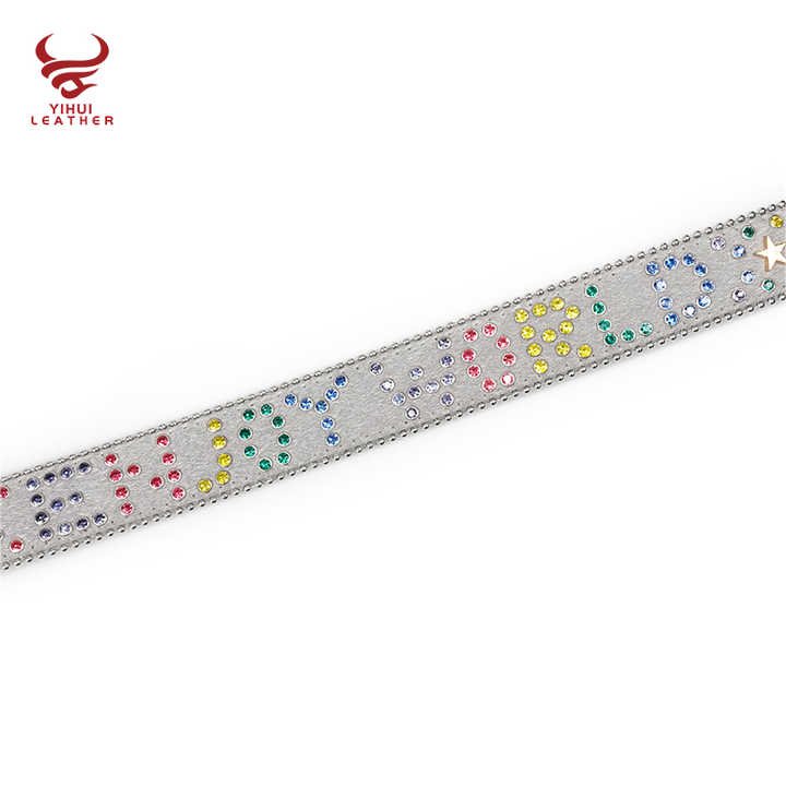 Western Cowboy Cowgirl Bling Studded Leather Belt for Jeans Pants Designer White Rhinestone Belt With Star Buckle for Men Women - 图片 4