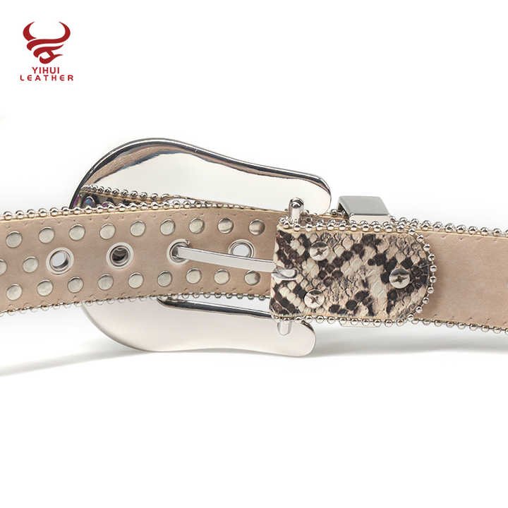 Fashion Western Cowboy Bb Simon Multi Color Crystal Rhinestone Belt Streetwear Bling Bling Big Buckle Rhinestones Belt for Men - 图片 5