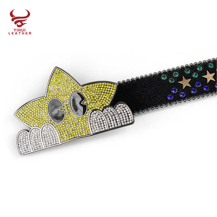 Custom Fur Belt Body Rivet BB Belt Strap Designer Shiny Star Buckle Diamond studded Black Rhinestone Belts Strap for Men Women - 图片 3