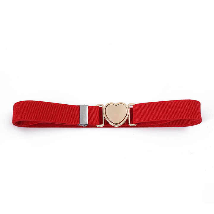 New Boys Girls Students Stretch Belts With Heart Buckle Back to School Uniform Belts Elastic Adjustable Belts for Toddler Kids - 图片 6