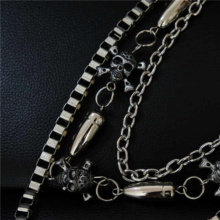 Key Chains for Hip Hop Rock Jean Gothic Cool Western Trousers Pocket Belt Biker Skull Wallet Chains Pants Chain for Men Women - 图片 4