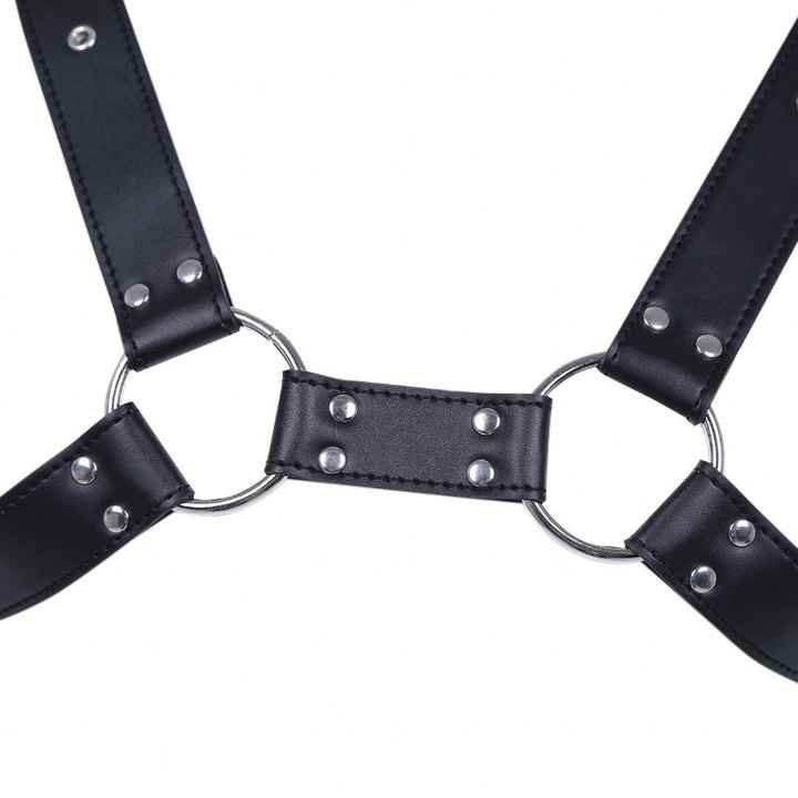 New Black PU Sexy Punk Chest Belt Clubwear Costume Body Harness Belt Gay Leather Body Chest Harness for Man - 图片 6