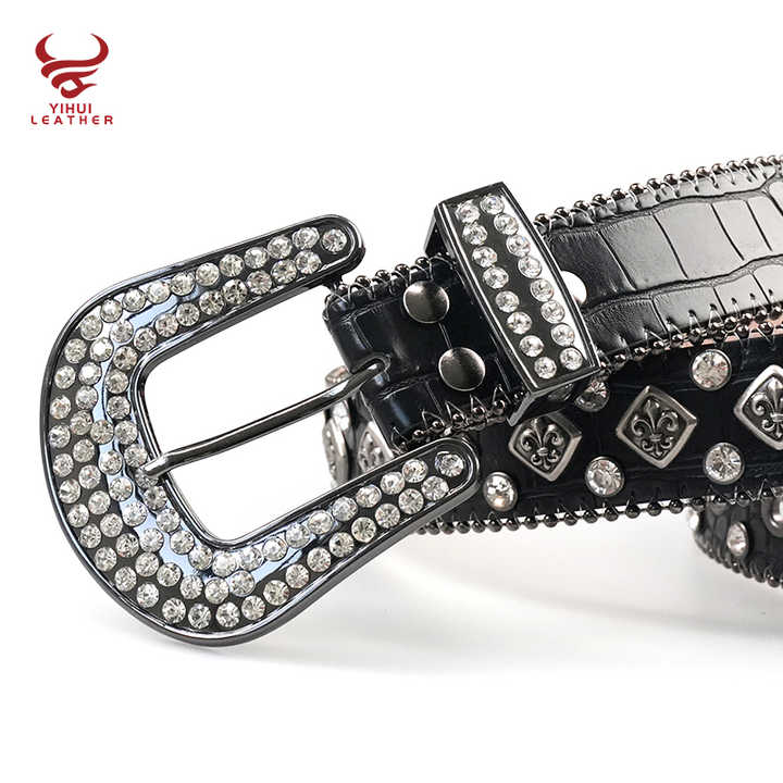 Custom 2025 New Designer Pin Buckle Diamond Belts Bling Bling Rhinestone Pants Belt for Women Crystal Studded Cross Rivets Belts - 图片 4