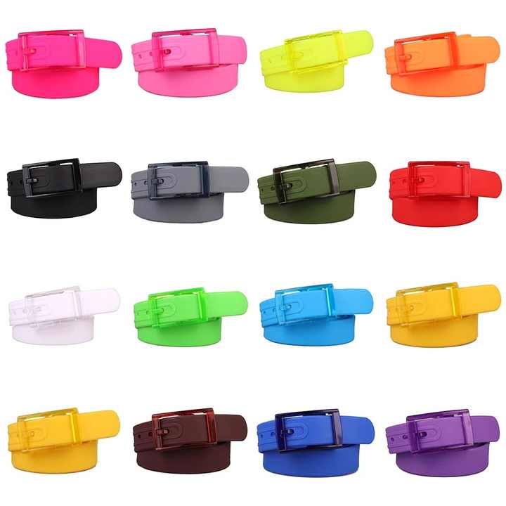 Hot Wholesale Children Silicone Belts Colorful Plastic Belt for Kids - 图片 2