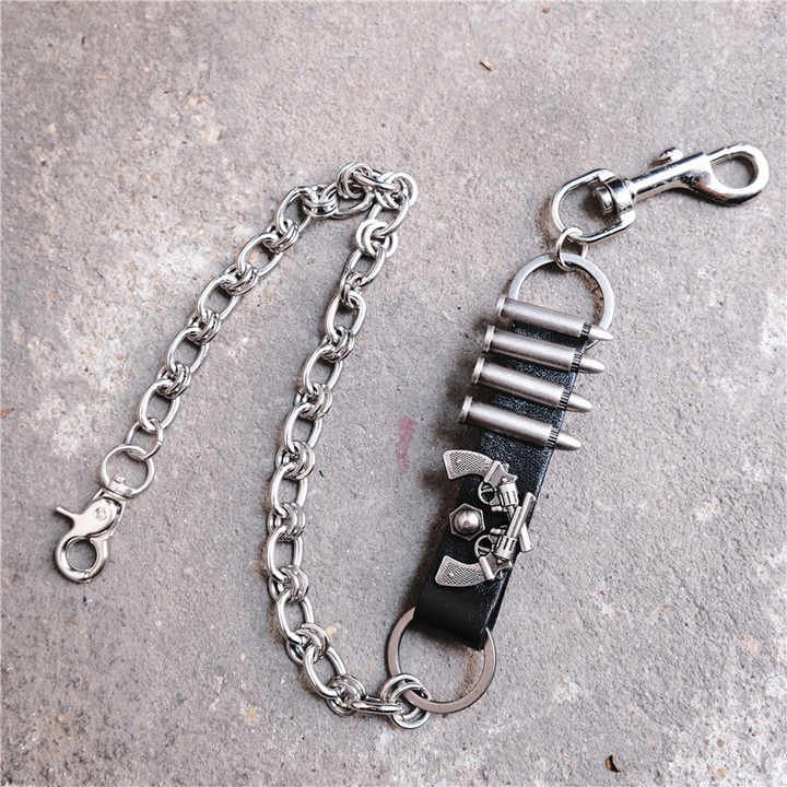 Hip Hop Biker Wallet Chain Western Heavy Duty Pants Keychain Manufacture Wholesale Metal Chunky Bullet Jeans Pocket Chains Belt - 图片 2