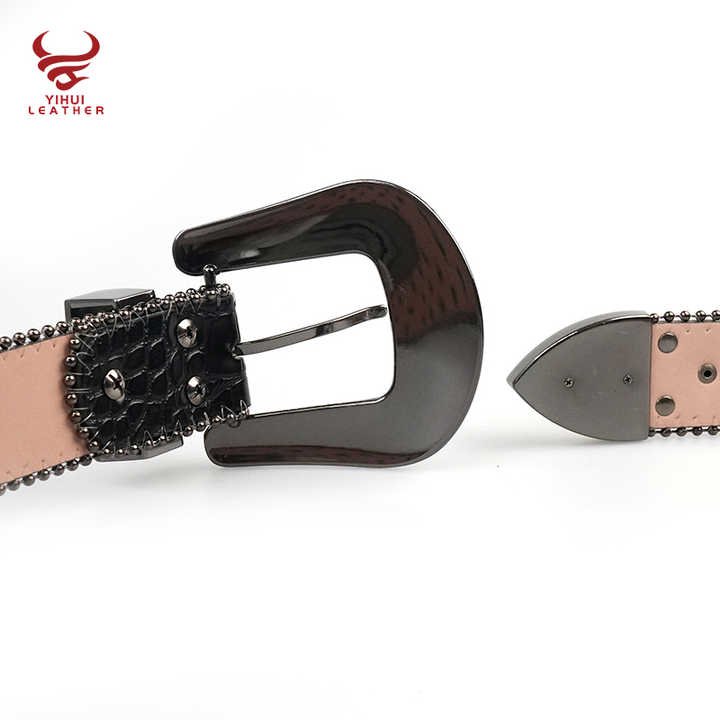 Custom 2025 New Designer Pin Buckle Diamond Belts Bling Bling Rhinestone Pants Belt for Women Crystal Studded Cross Rivets Belts - 图片 5