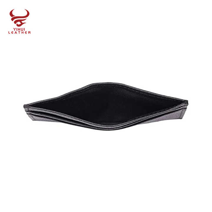 Custom logo Gift Genuine Cowhide Leather Slim Credit Card Holder Black Leather Card Holder - 图片 5