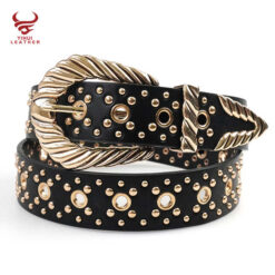 Custom 2025 Fashion Golden Belts With 3 Pics Buckle Spike Stud Star Girl Lady Waist Belt Punk Y2K Studded Star Women Belts