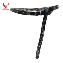 Custom 2025 New Designer Studded Flower Belts Top Grain Leather Pants Belt Women Novelty Studded Rivets Belts with Roller Buckle