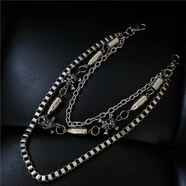 Key Chains for Hip Hop Rock Jean Gothic Cool Western Trousers Pocket Belt Biker Skull Wallet Chains Pants Chain for Men Women - 图片 2