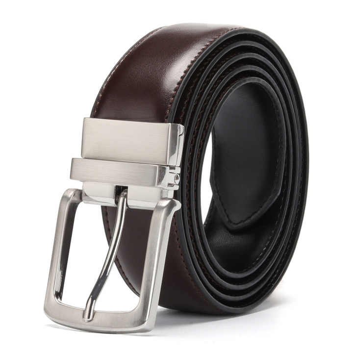 Casual 1.5" Full Grain Leather Man Belts With Single Prong Buckle Buckle Double Style 100% Real Leather Reversible Belts for Men - 图片 5