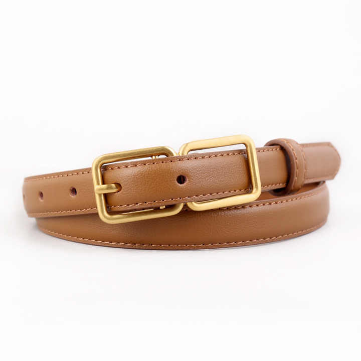 Newest Pin Buckle Thin Genuine Leather Straps Multiple Styles Skinny Adjustable Cowhide Leather Patent Leather Belt for Ladies - 图片 4